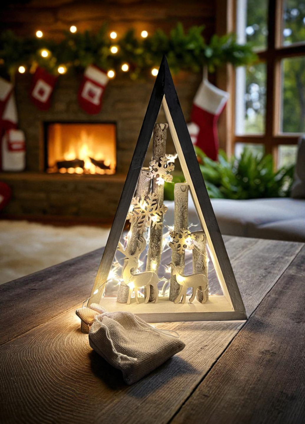 Новогодняя декорация Livarno Home Nordic Deer Tree деревянная с LED подсветкой 34,5 см Бежевый (7860) - фото 2 Новогодняя декорация Livarno Home Nordic Deer Tree деревянная с LED подсветкой 34,5 см Бежевый (7860) - фото 2