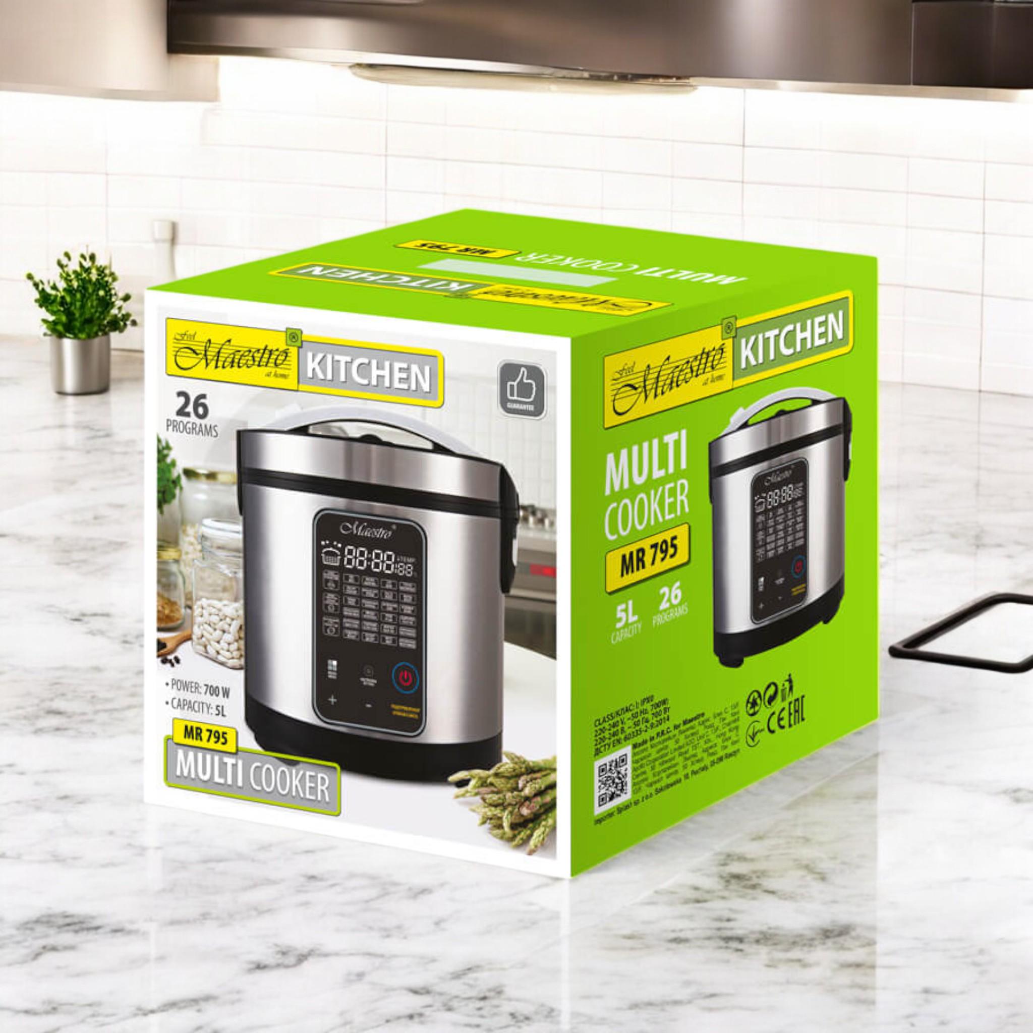 Мультиварка многофункциональная универсальная Maestro MR-795 26 программ 700 Вт 5 л Black (M_MR-795Black) - фото 4 Мультиварка многофункциональная универсальная Maestro MR-795 26 программ 700 Вт 5 л Black (M_MR-795Black) - фото 4