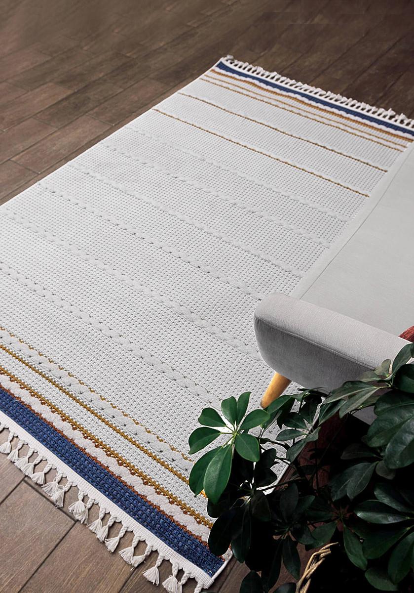 Ковер безворсовый Helsinki EZ35B 80x150 см Gold/Navy (96200815)