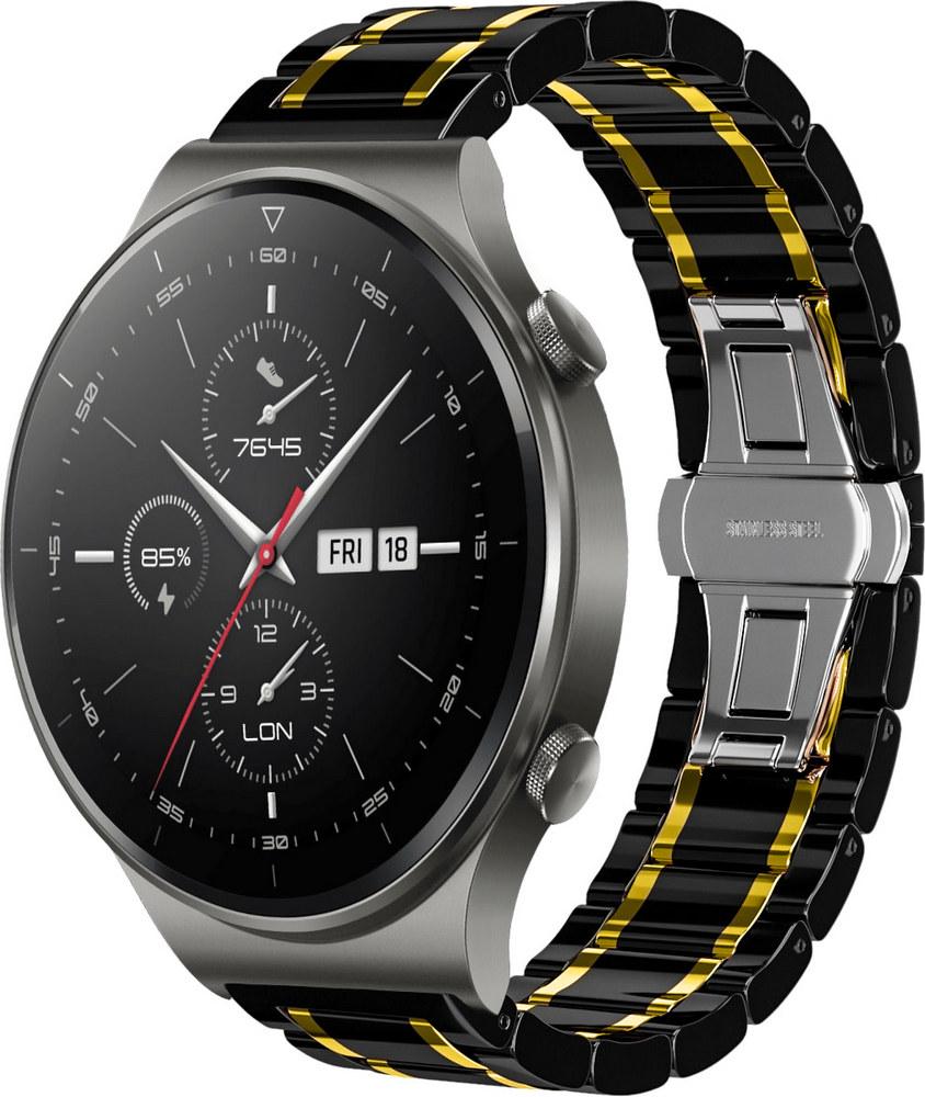 Ремешок керамический Ceramo для Huawei Watch GT 2 Pro Black/Gold (28717-02)