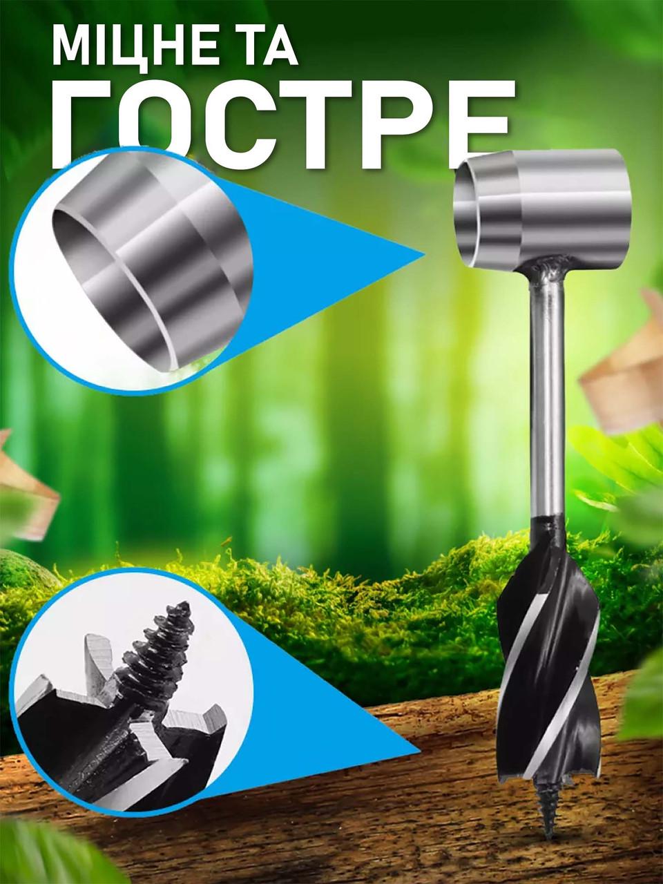 Ручне свердло туристичне по дереву з чохлом 25 мм - фото 8