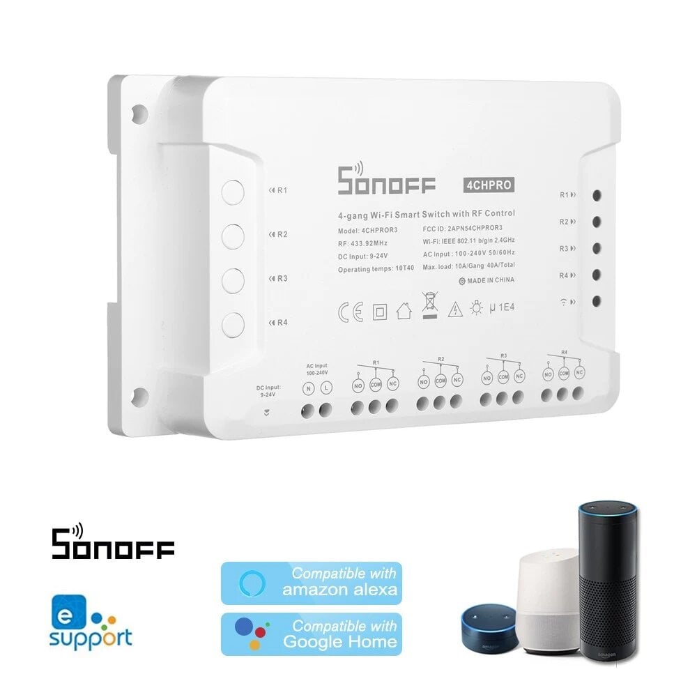 Wi-Fi вимикач Sonoff 4CH Pro R3 4 канали (259596116) - фото 5