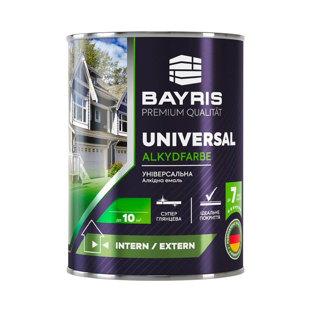 Эмаль алкидная глянцевая Bayris UNIVERSAL универсальная 2,7 кг Красный (1871576258)