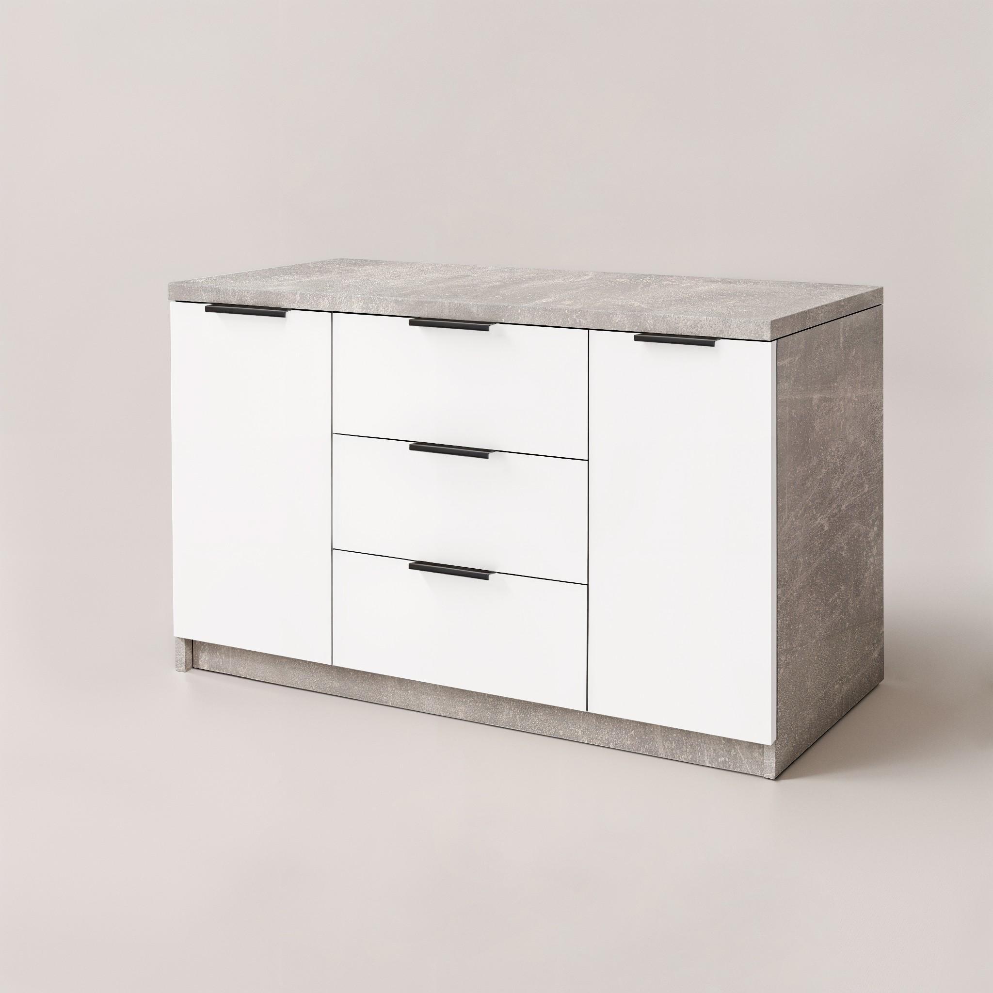 Комод Komfort 1300х450х850 мм Бетон/Белый - фото 2