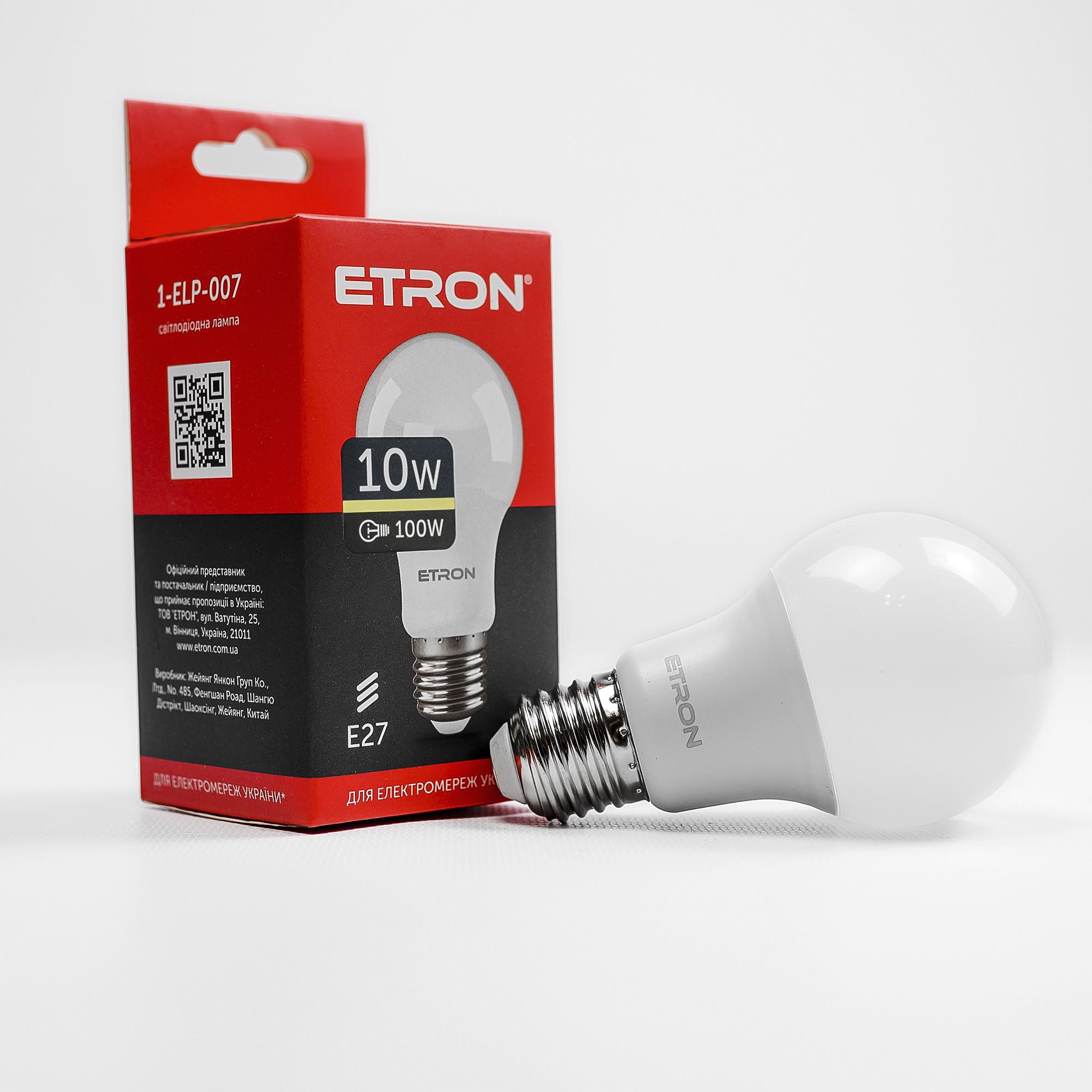 Лампа LED ETRON Light 1-ELP-007 A60 10W 3000K E27