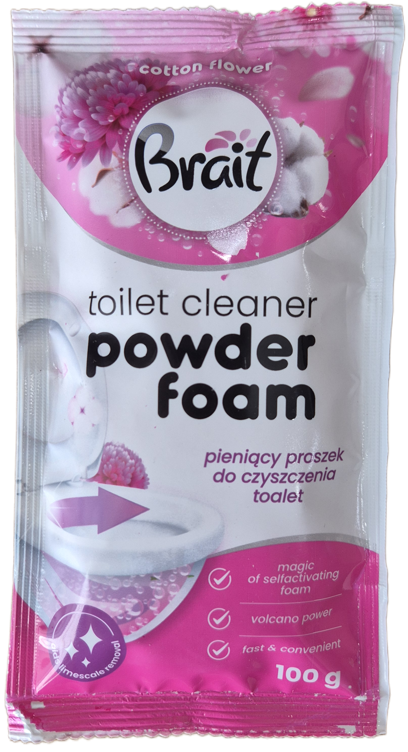 Порошок для чистки унитаза Brait Powder Foam Cotton Flower 100 г (N-2668)