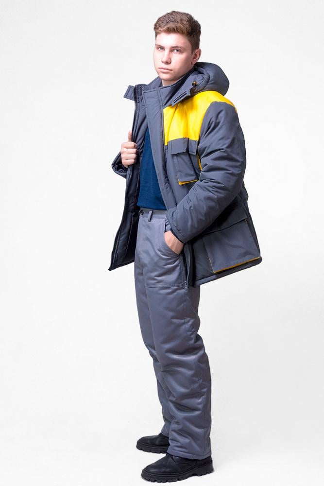 Куртка робоча утеплена Дюспо р. 44/46 182-188 см Сіро-жовтий (24818726) - фото 2 Куртка робоча утеплена Дюспо р. 44/46 182-188 см Сіро-жовтий (24818726) - фото 2