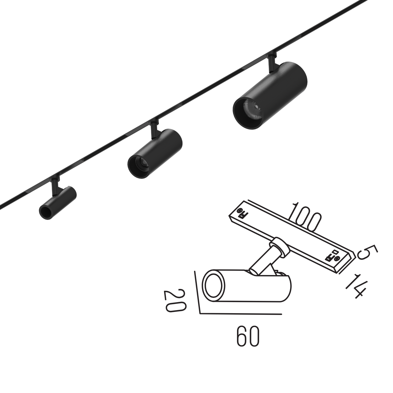 Світильник магнітний трековий MERALLI TUBE 20-60 3W 3000K/6000K регульована WIFI 2,4G TUYA Чорний (TRPVT2060) - фото 3 Світильник магнітний трековий MERALLI TUBE 20-60 3W 3000K/6000K регульована WIFI 2,4G TUYA Чорний (TRPVT2060) - фото 3