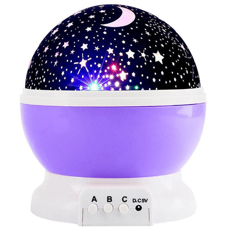 Ночник-проектор звездного неба Star Master круглый вращающийся Фиолетовый (OC126_1)