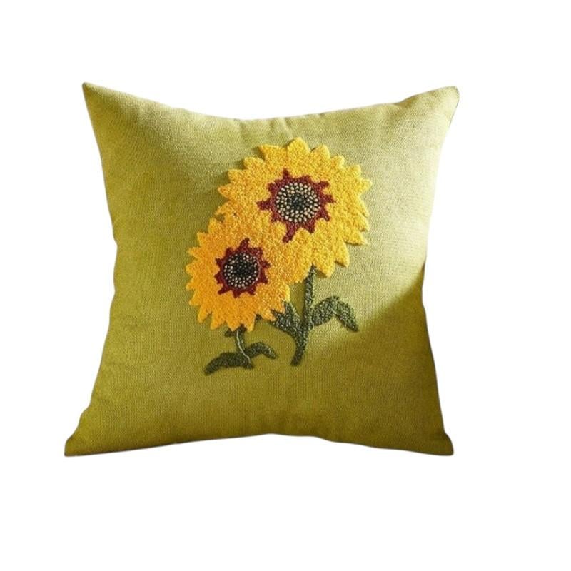 Декоративная подушка Подсолнухи 45х45 см Салатовый - фото 2 Декоративная подушка Подсолнухи 45х45 см Салатовый - фото 2