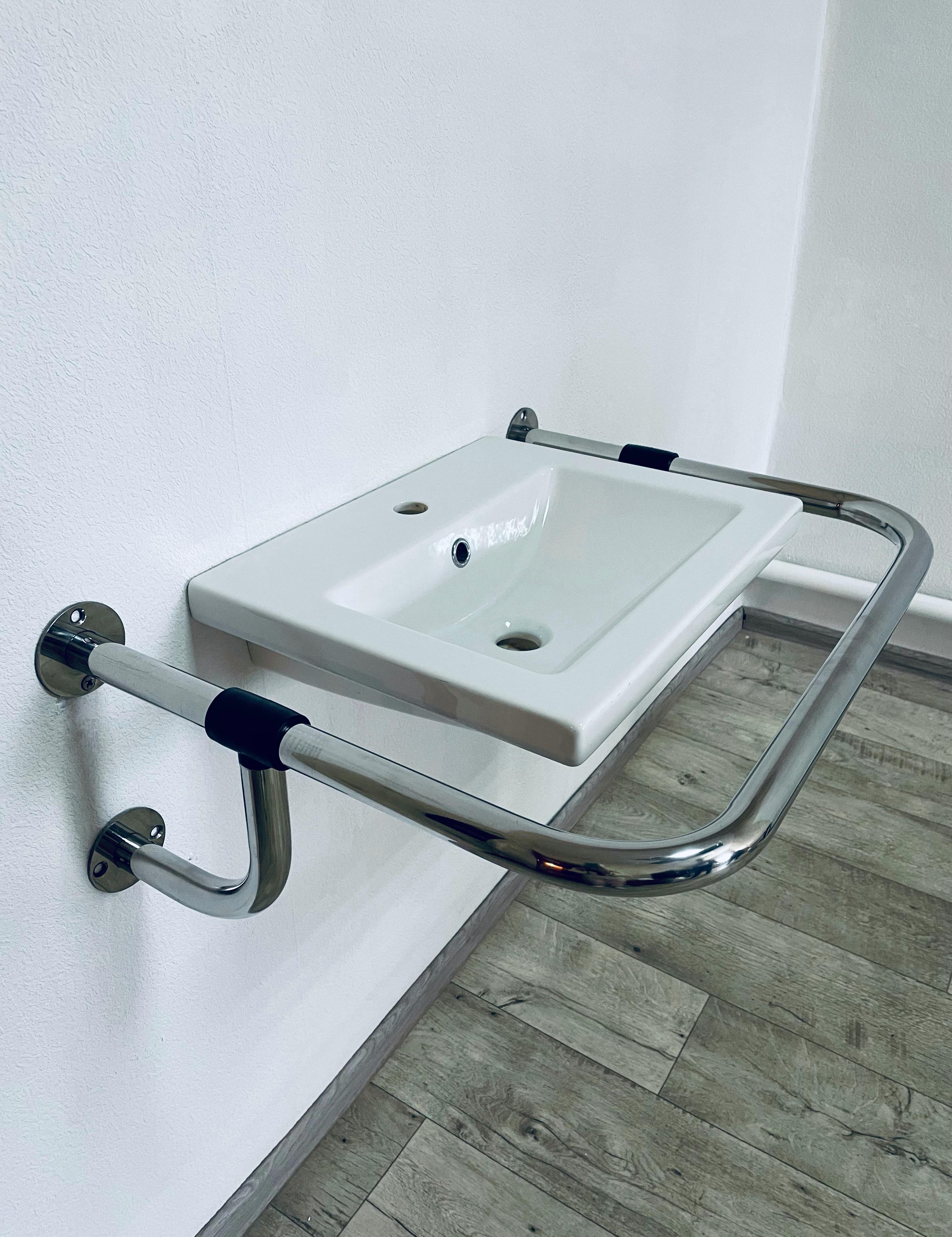 Поручень для мойки стена-стена d 32 мм 530х710 мм (PM-07)