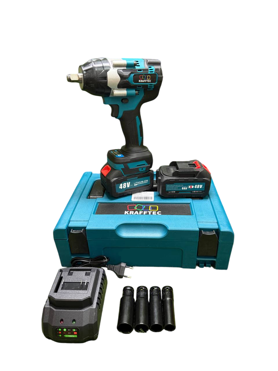Гайковерт ударний акумуляторний KRAFFTEC PRO 48V 8 Ah 1500 Нм Синій (75687)