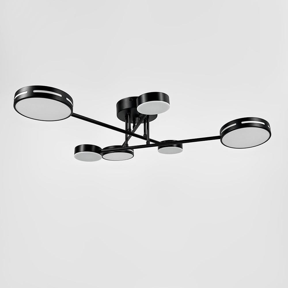Люстра стельова на 3/3 світлових кругів Ø 65 см Чорний (77031/3/3 BK) - фото 1