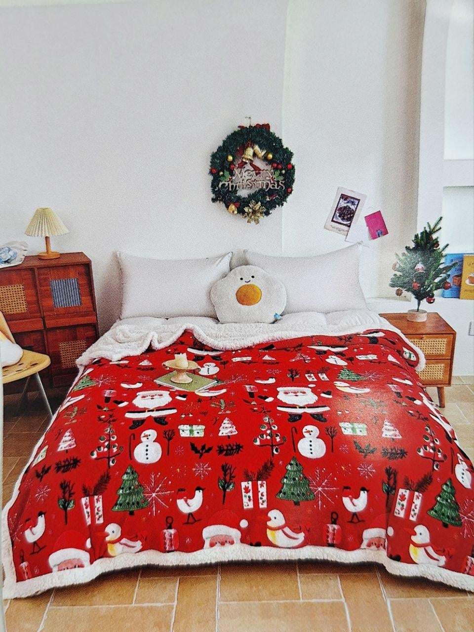 Плед-пододеяльник новогодний Malloory Home Christmas на овчине 200x220 см (2939)
