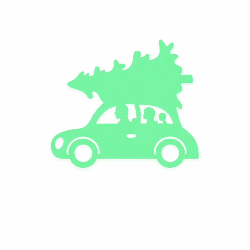 Наклейка новогодняя Елка 10х10 см Салатовый (N246)