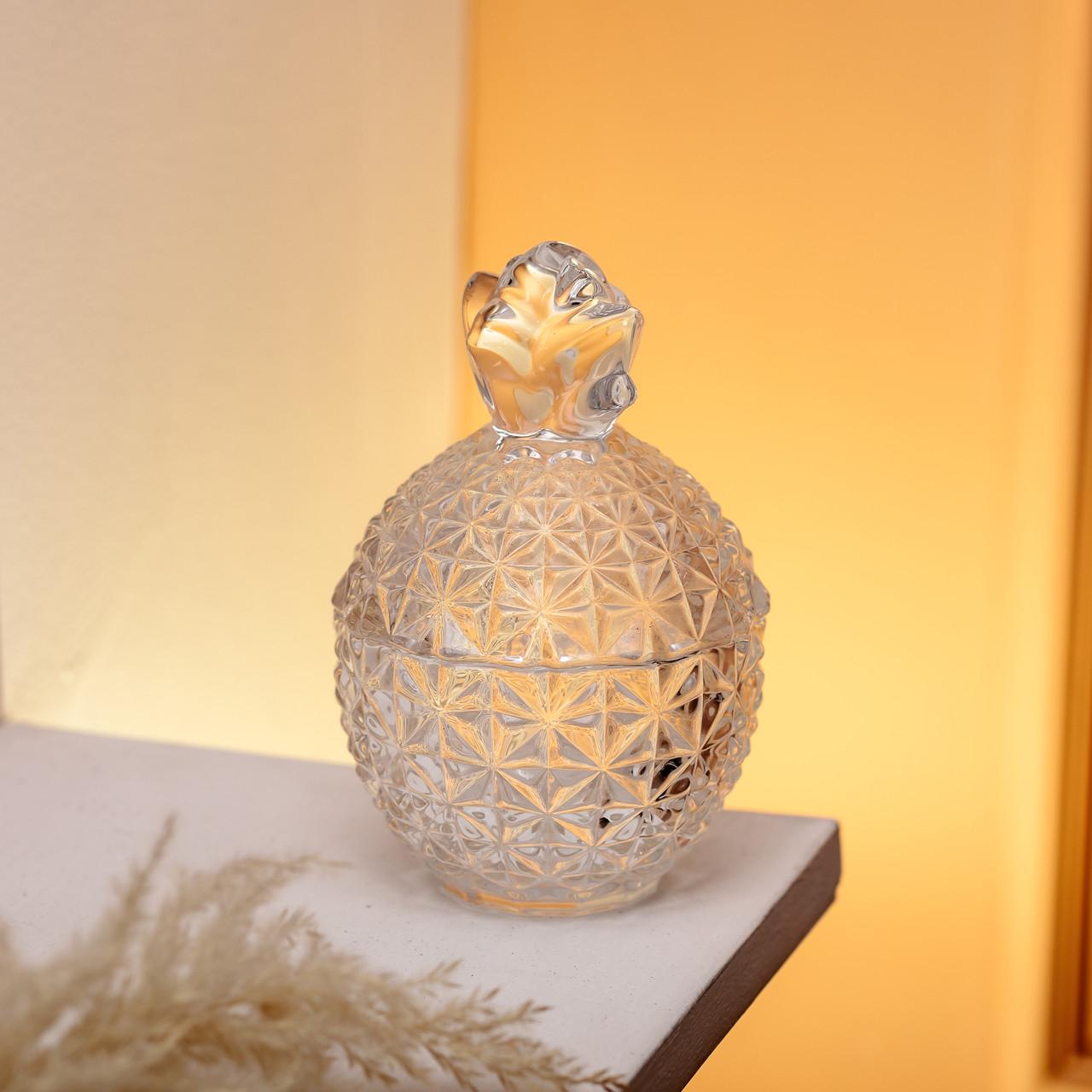 Цукерниця з кришкою HP-4-100 кругла скляна 9,5 см (6975) - фото 7