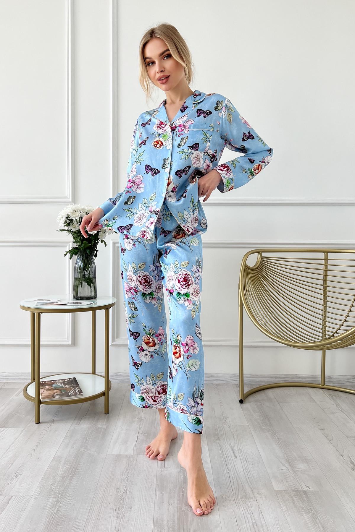 Пижама шелковая Silk Kiss Мехико S Голубой (13523946) Пижама шелковая Silk Kiss Мехико S Голубой (13523946)