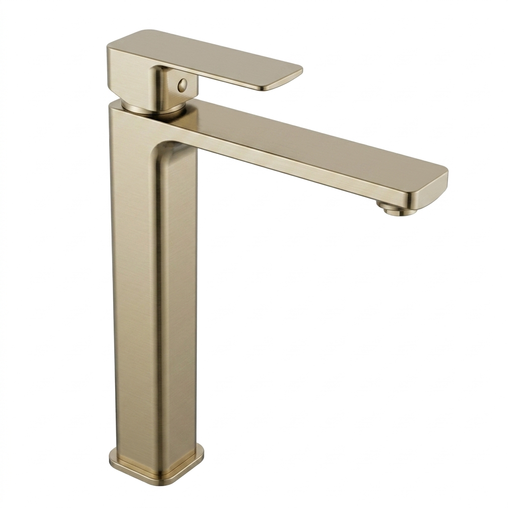 Смеситель для раковины Haiba Kubus 001 однорычажный Золотой матовый (HB9623)