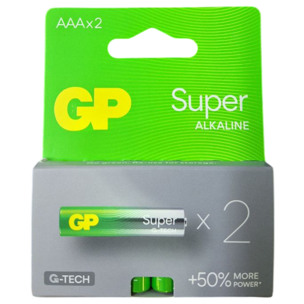 Батарейка GP Super Alkaline 24A-2UE2 LR03 AAA 1,5V 2 шт.