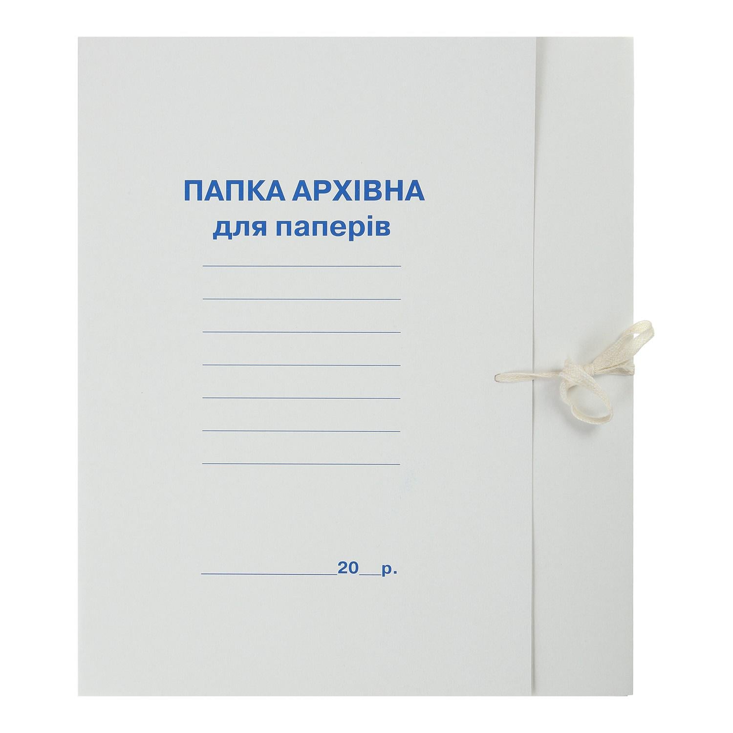 Папка на зав'язках архівна Бумвест А4 0,35 мм 280 г/м2 GD-2 корінець 5 см (51503618)