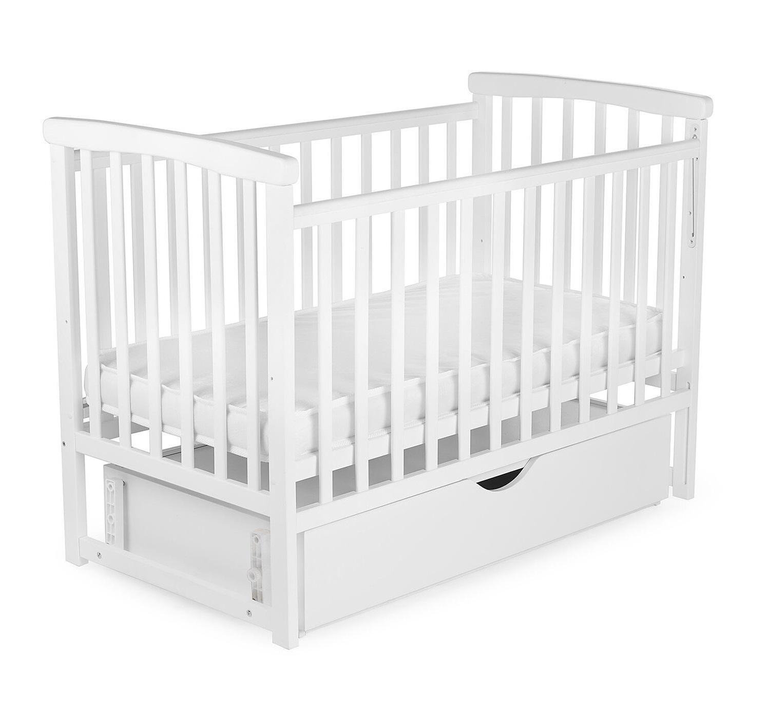 Кроватка-качалка детская Мрія с ящиком White (149747)