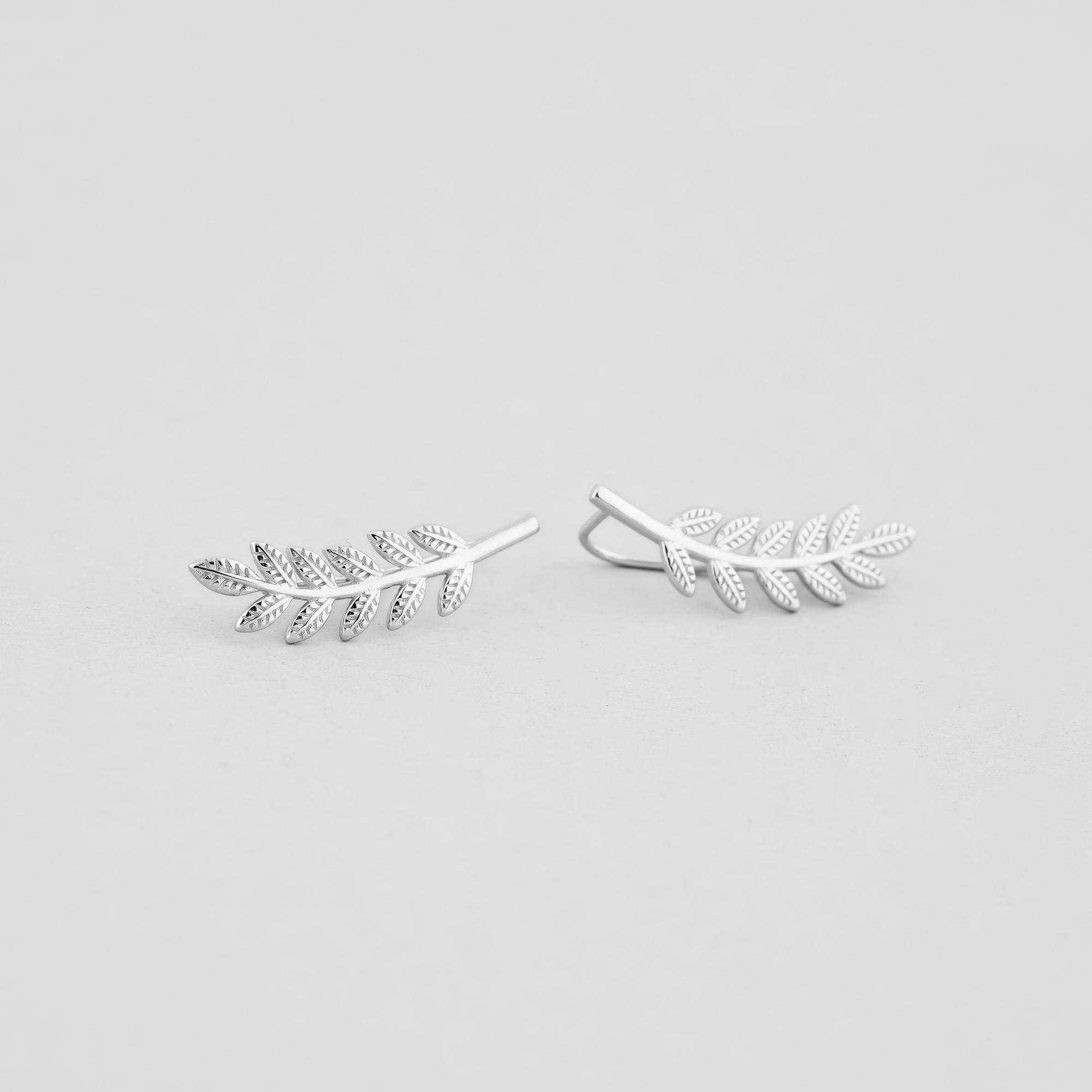 Серебряные серьги Minimal Серебряная веточка (14502)