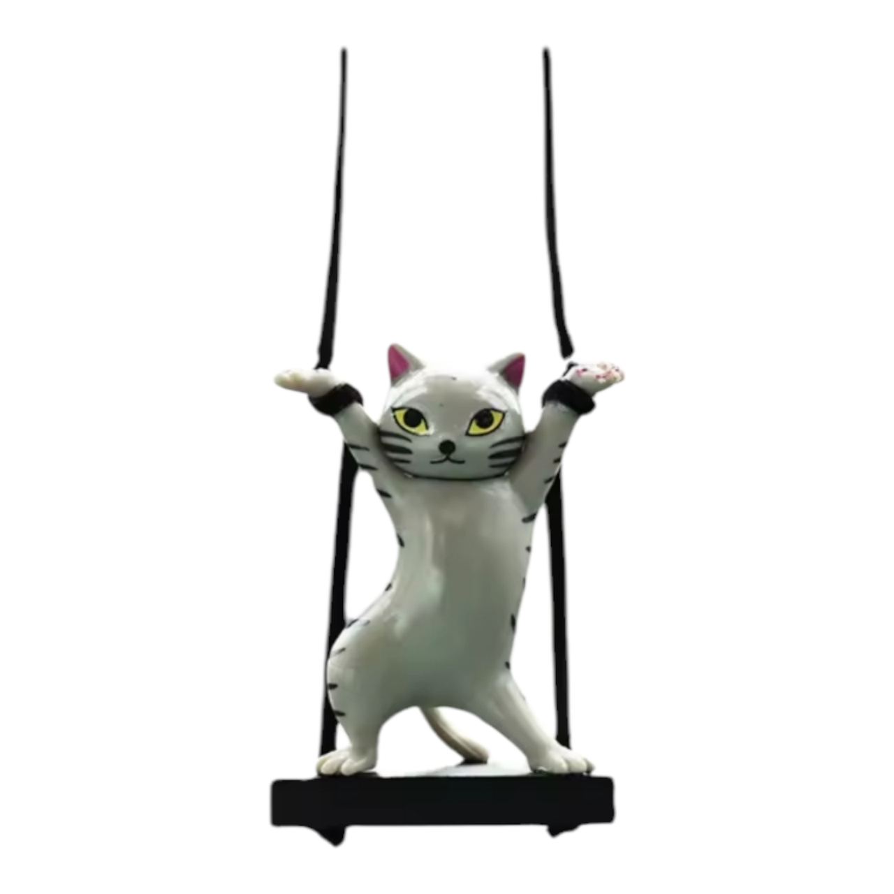 Игрушка в машину-подвеска на зеркало Кошка на качелях Серый (2444951236)