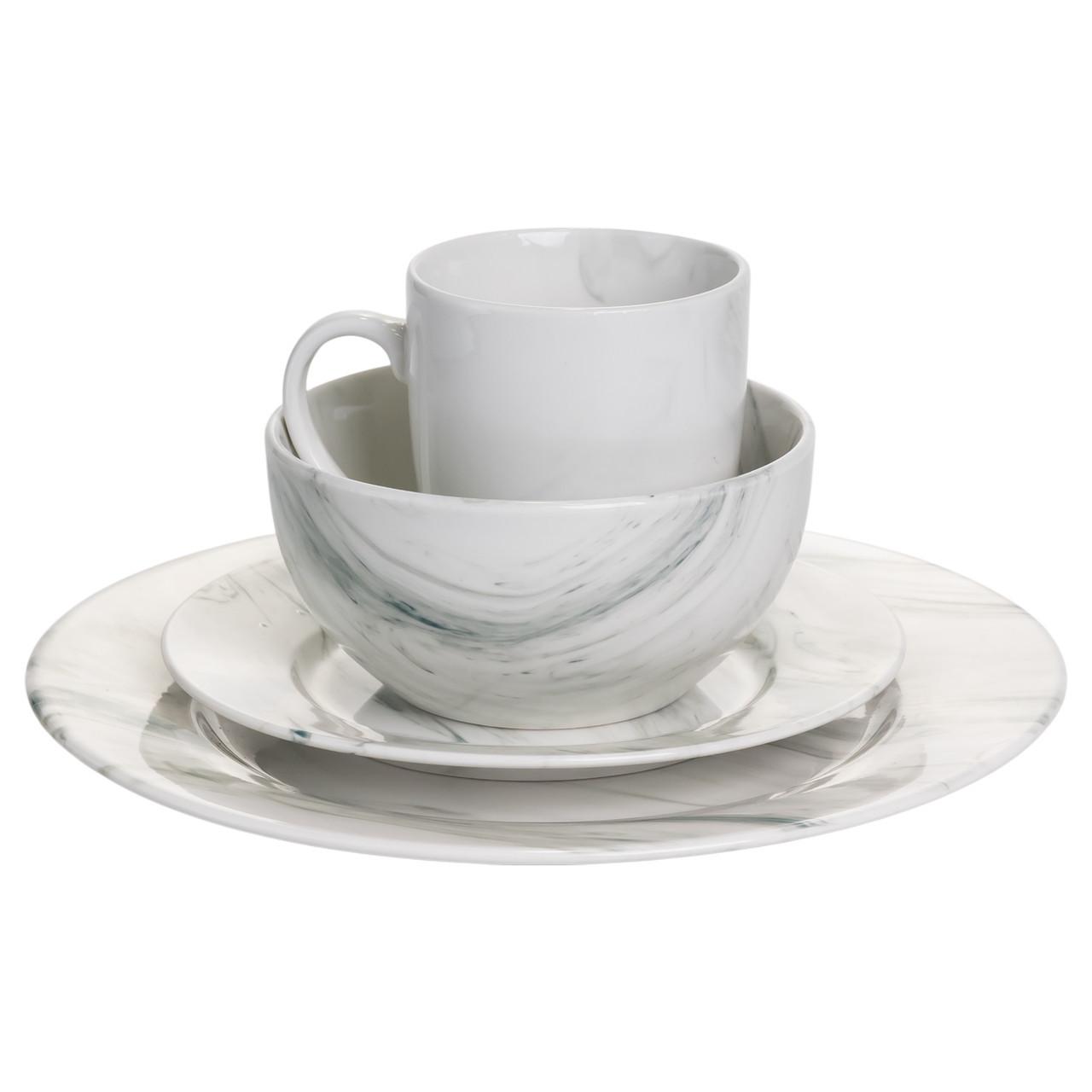 Столовый набор посуды тарелок и чашек Marmor 16 предметов на 4 персоны фарфоровый обеденный (MD-16-2G) - фото 6 Столовый набор посуды тарелок и чашек Marmor 16 предметов на 4 персоны фарфоровый обеденный (MD-16-2G) - фото 6