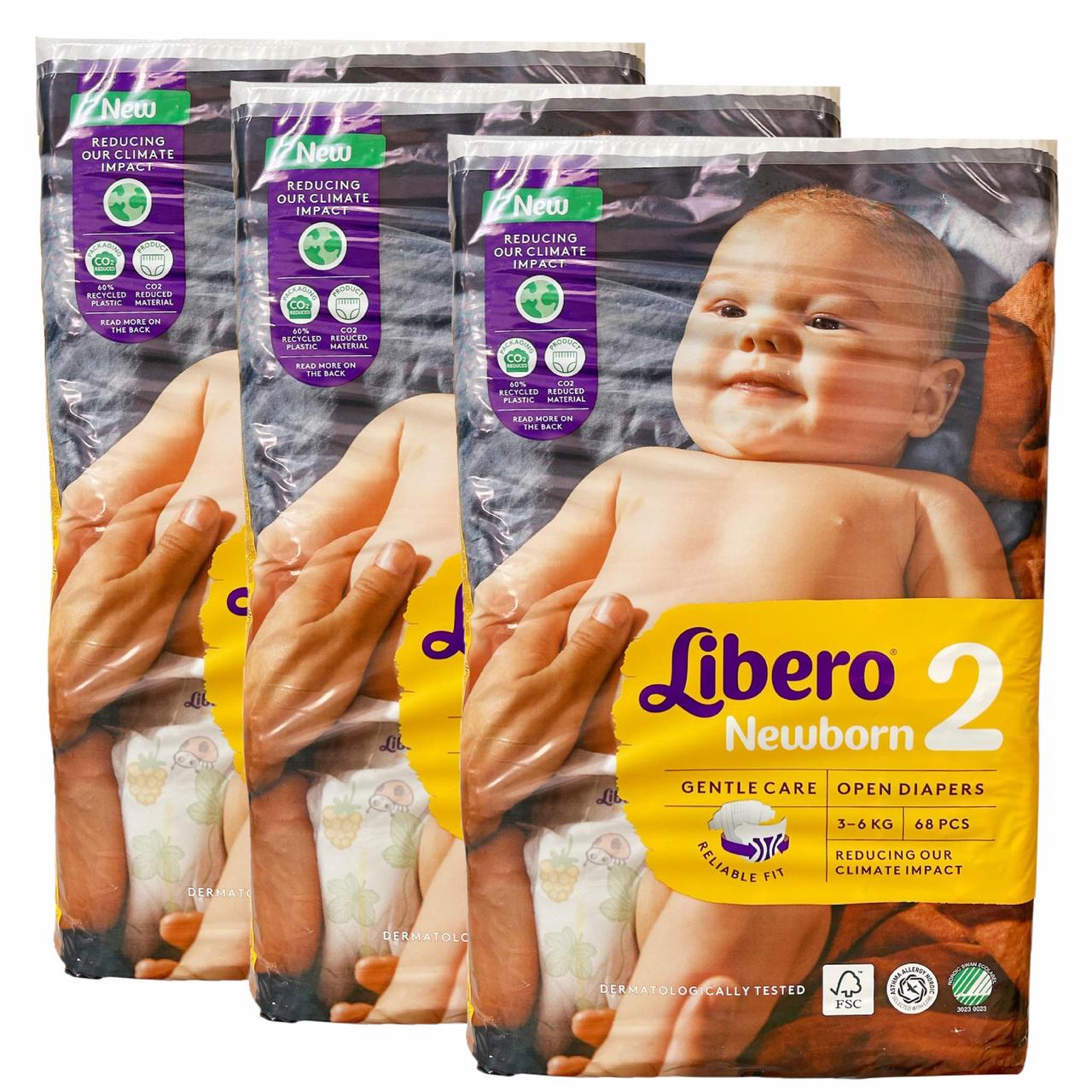 Підгузки дитячі Libero Newborn 2 3-6 кг 204 шт. (26755630)