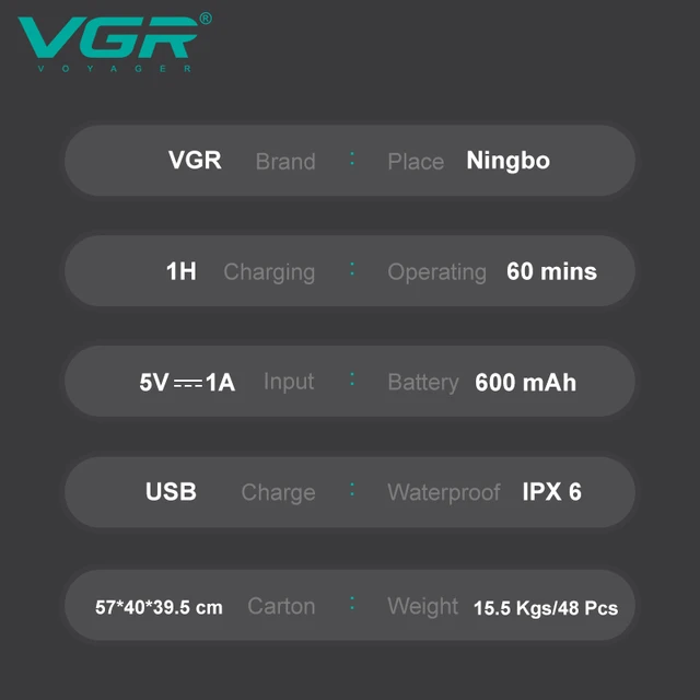 Електробритва аккумуляторная VGR V-326 с цифровым дисплеем - фото 6