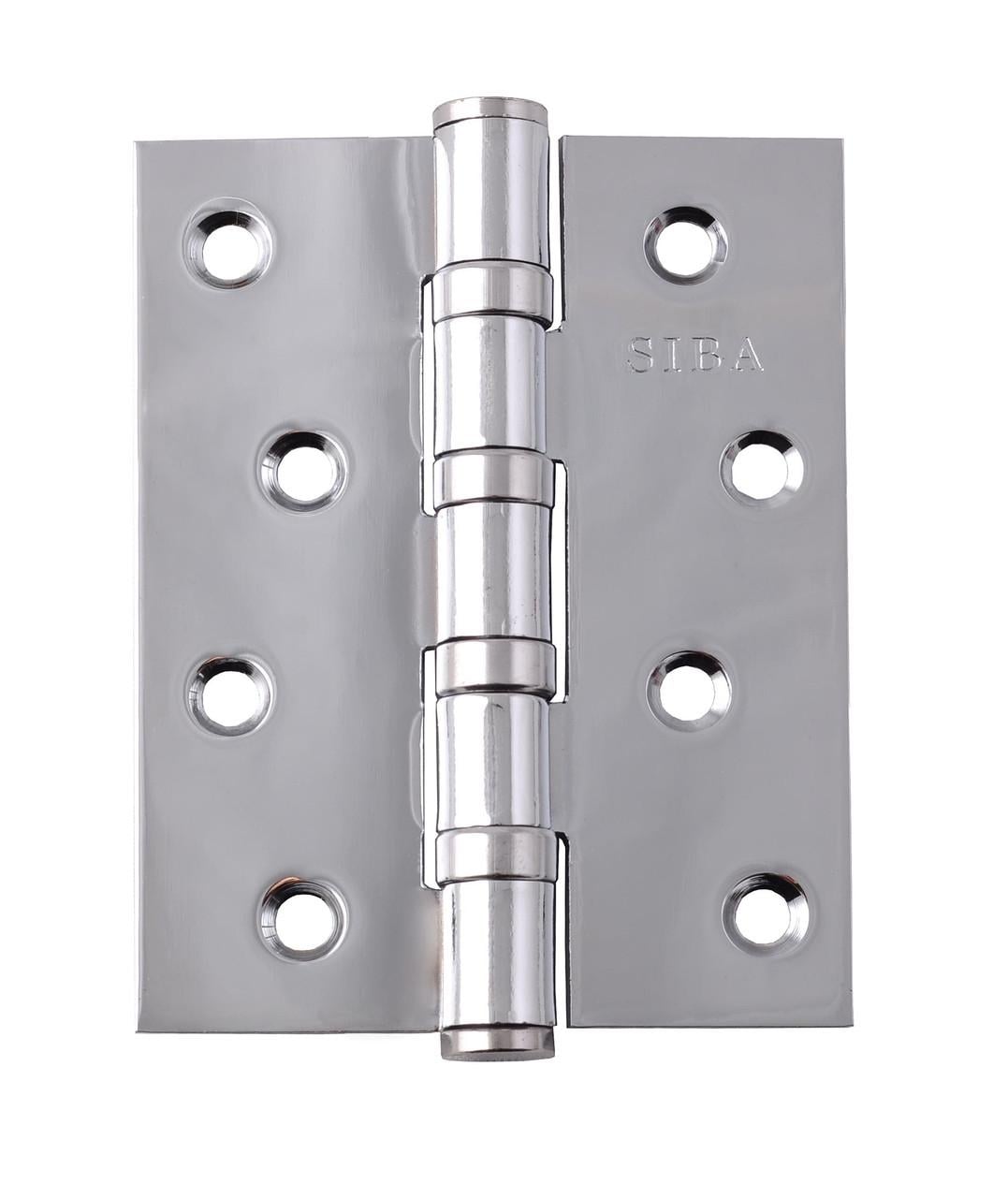 Петля дверная Siba универсальная стальная 100 мм хром полированная (4 BB 4" X 3" Х 3MM FHP CP)