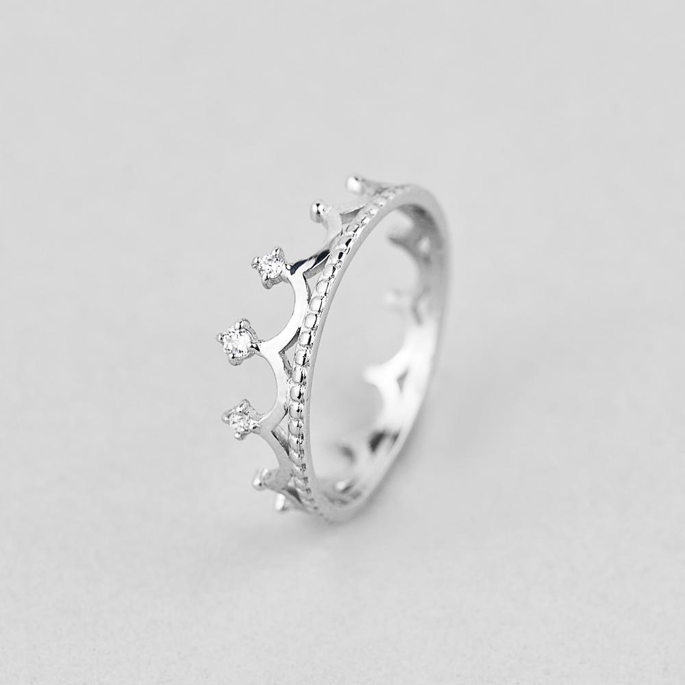 Серебряное кольцо Minimal Королева р. 18 (1349-18)