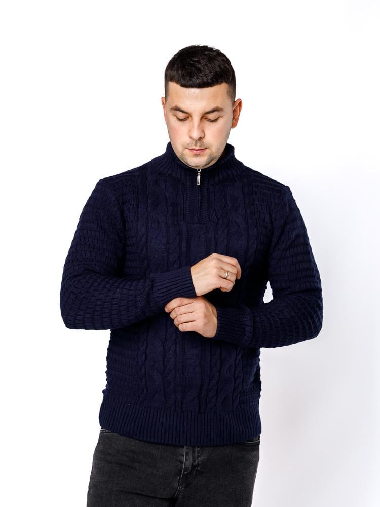 Светр чоловічий ЦБ-00236419 р. 46 Темно-синій (SKT000952209) - фото 1 Светр чоловічий ЦБ-00236419 р. 46 Темно-синій (SKT000952209) - фото 1