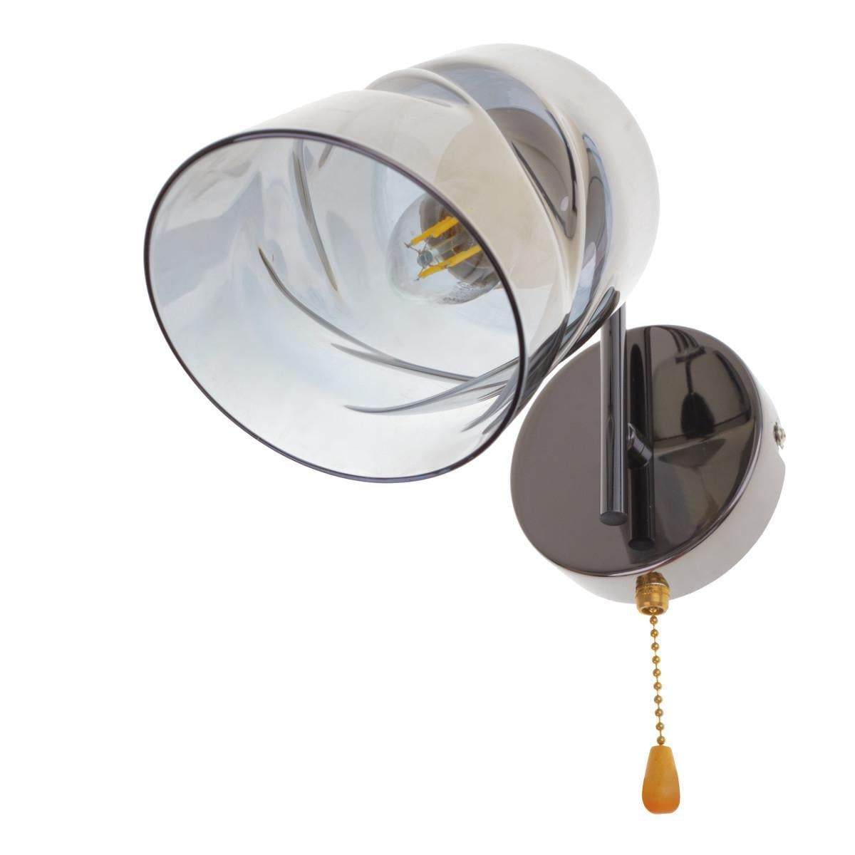 Бра со стеклянным плафоном LK-723W/1 E27 BK+CH