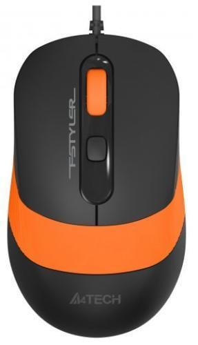 Компьютерная мышка бесшумная A4Tech Fstyler FM10S 1600 dpi USB Черный/Оранжевый (2881181812)