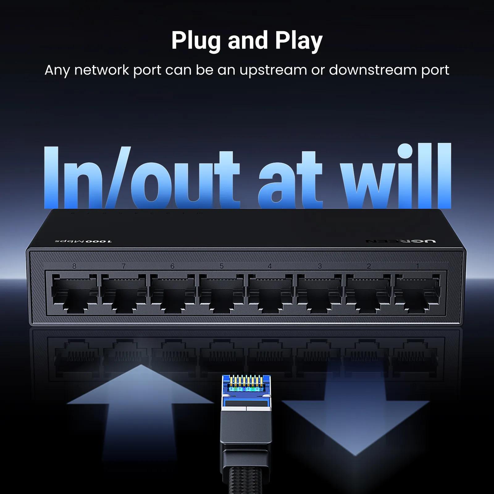 Комутатор мережевий Ugreen 1000 Чорний (35499EU) - фото 6 Комутатор мережевий Ugreen 1000 Чорний (35499EU) - фото 6