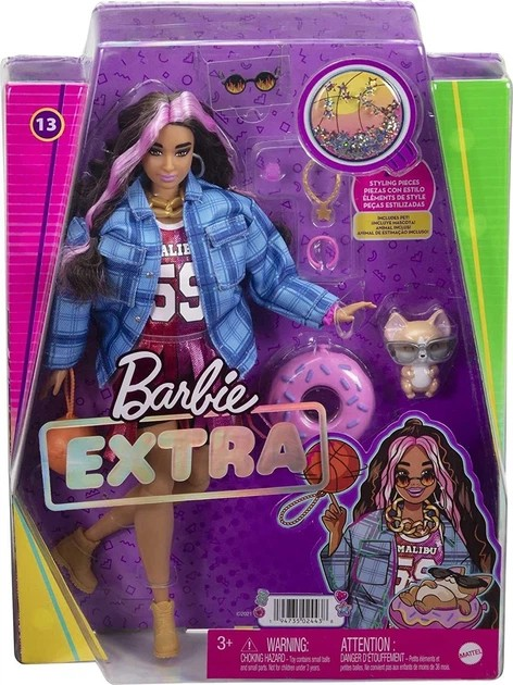 Лялька Барбі Екстра у баскетбольній сукні Barbie Extra Doll (HDJ46)
