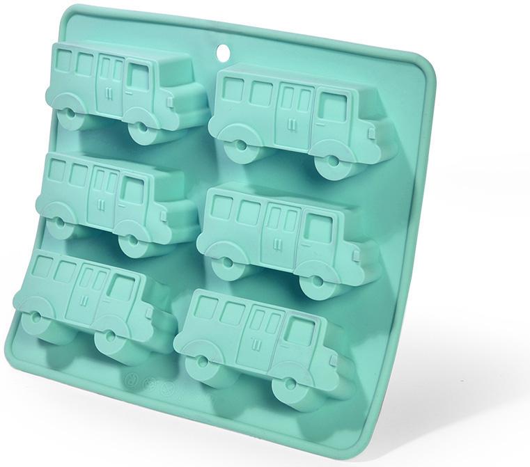 Форма для выпечки Fissman Голубой Автобус силиконовая 22х20 см 6 ячеек (FN-6653)