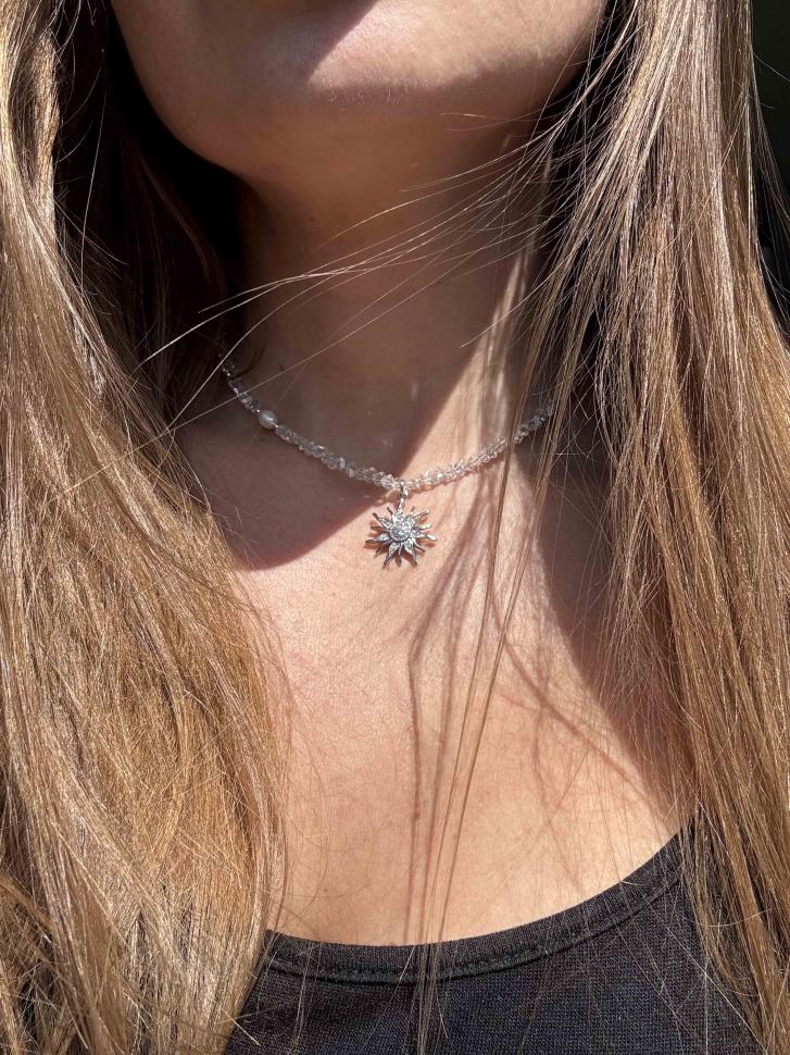 Колье с солнцем и жемчужиной (5497)