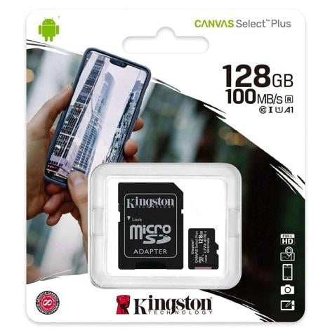 Карта памяти Kingston Canvas Select Plus microSDHC 128Gb Class10 UHS-1 А1 (SDCS2/128GB)