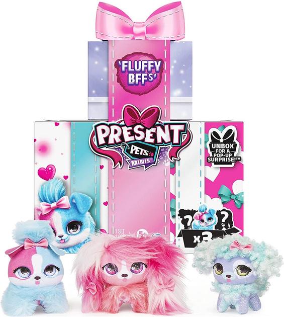 Набор плюшевых собачек Spin Master Present Pets Minis Fluffy BFFs 3-Pack of 3-inch Plush 3 шт. (0030004)