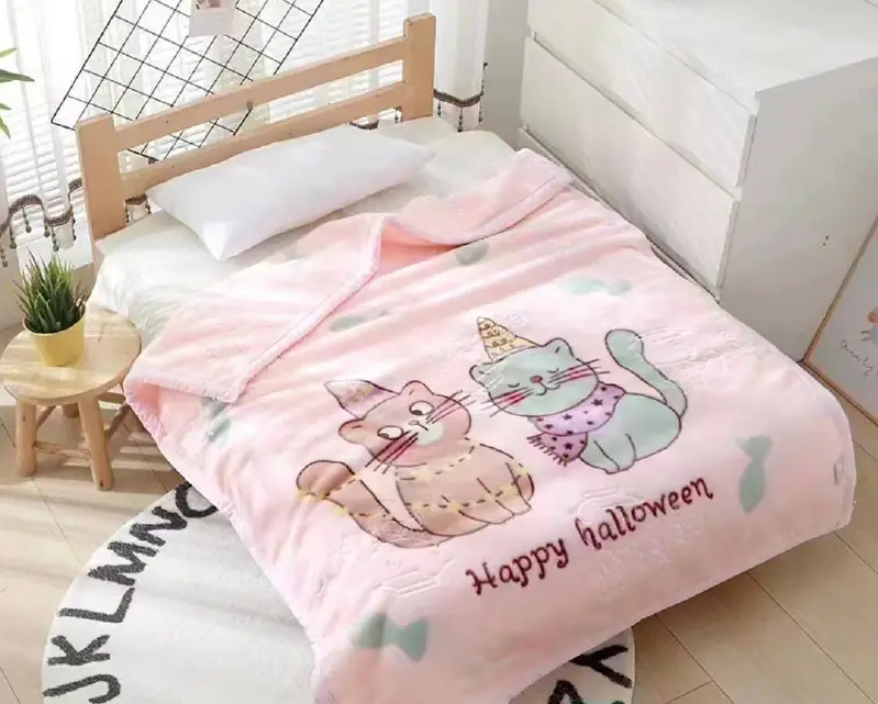 Одеяло 3в1 детское Happy Halloween 110х140 см флис Розовый (PL-2012-1/pink2)