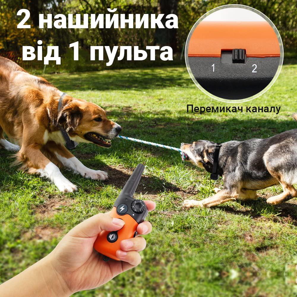 Електронашийник iPets PET619-2 на два нашийника водонепроникний перезаряджуваний Помаранчевий - фото 6 Електронашийник iPets PET619-2 на два нашийника водонепроникний перезаряджуваний Помаранчевий - фото 6