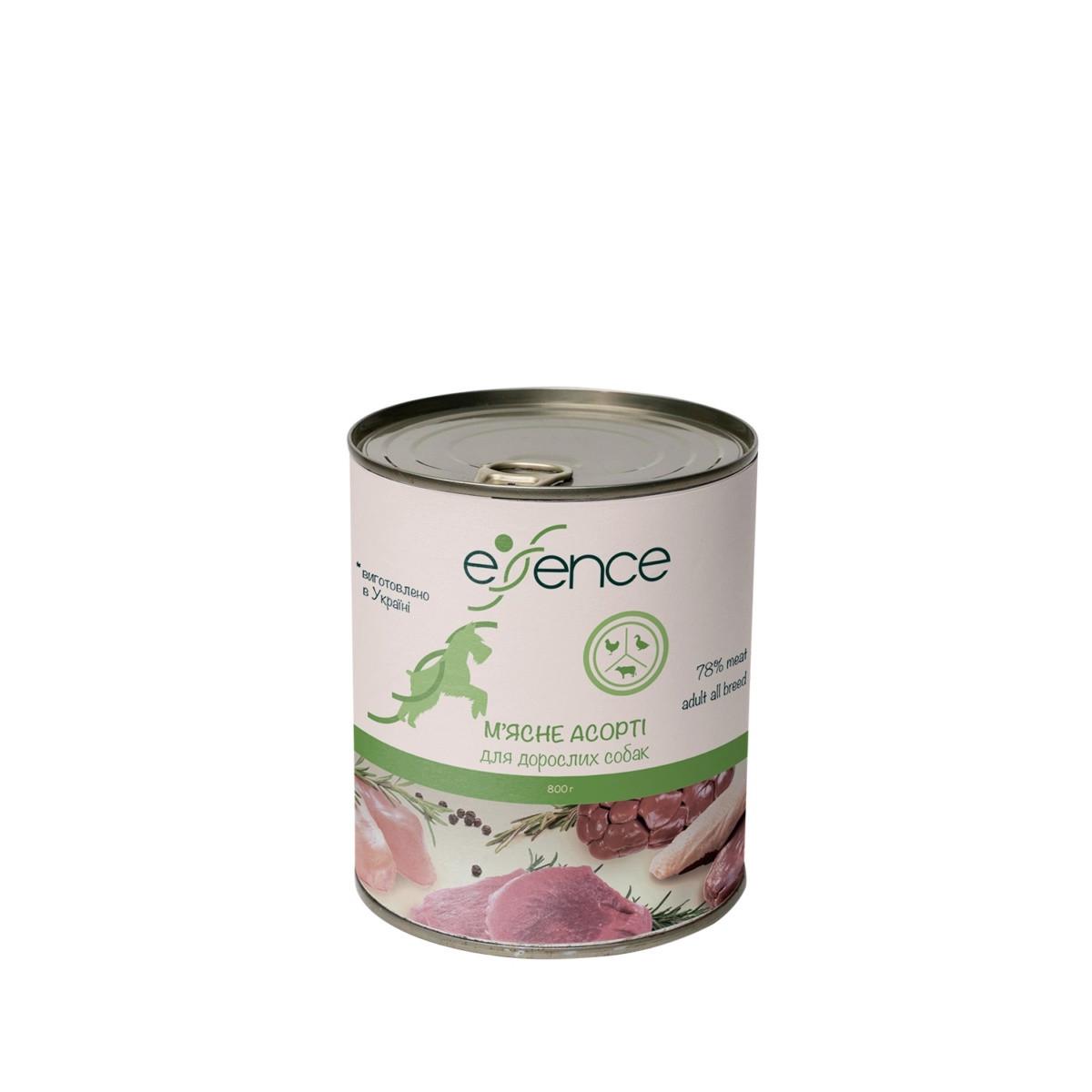 Корм влажный Essence мясное ассорти для взрослых собак 800 г (4820261920352)
