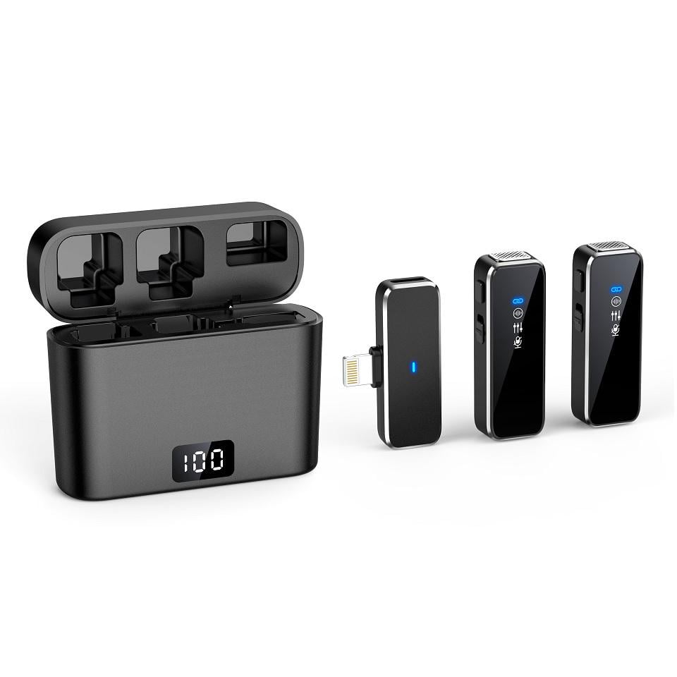 Микрофон петличный беспроводной двойной N3 для телефона iPhone Lightning