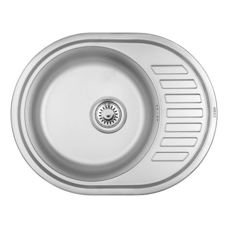 Мойка для кухни Cosh COSH7112S08 матовая 0,8 мм с сифоном 570x450 мм (61997)