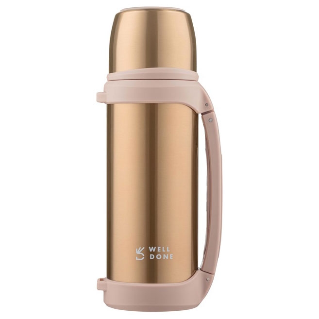 Термос вакуумный Well Done WD-7031D 1 л Brown (tf5404)