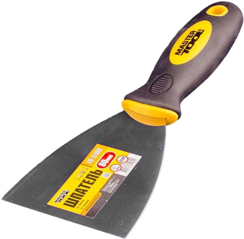 Шпатель MasterTool FLEX 80 мм з TPR ручкою (19-5108)