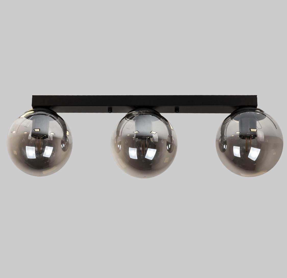 Люстра стельова з кулями Чорний (56-XPR150F-3 BK+BK)