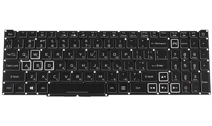 Клавиатура для ноутбука Acer Nitro AN515-57 Черный (163781)